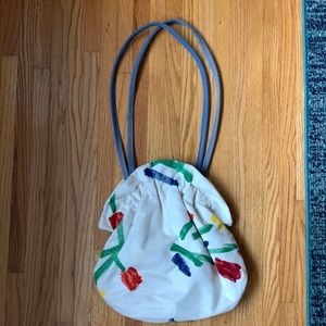 Vintage abstract paint pattern shoulder bag